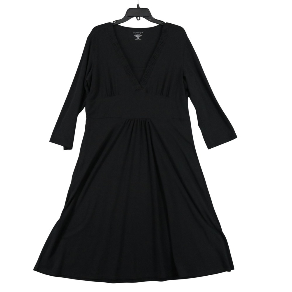 ExOfficio Dri Release Empire Waist Dress Womens XL Travel Stretch Casual Midi
